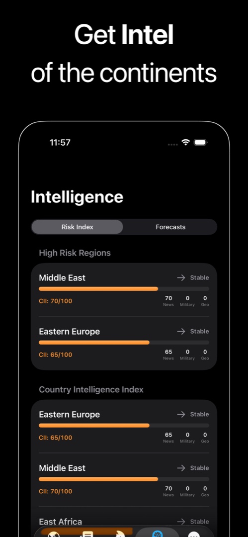 MonitorWorld conflicts list with severity and status filters